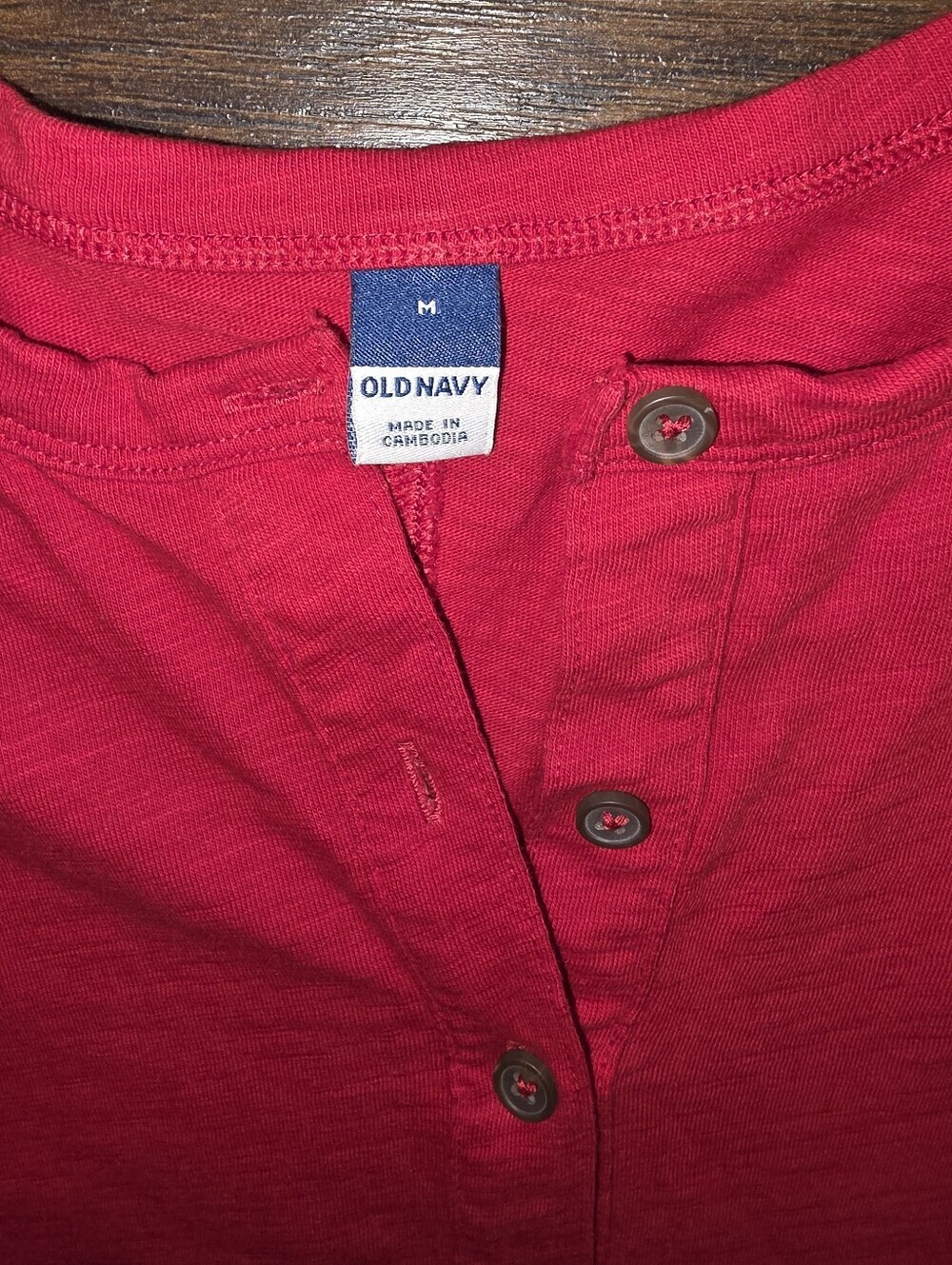 Old Navy Red Button-Front Top - Picture 3 of 5